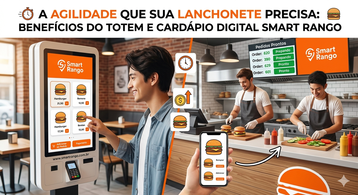 Como o Totem e o Cardápio Digital Agilizam Pedidos em Hamburguerias e Lanchonetes